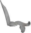 Frizzen,
wax cast steel, as cast, temper after fitting,
for L&R RPL-01 to 05, & 07 replacement locks